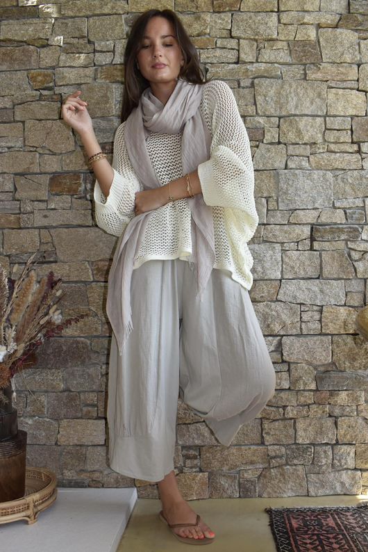 Conrad Grunge Loose Cotton Knit Buttercream